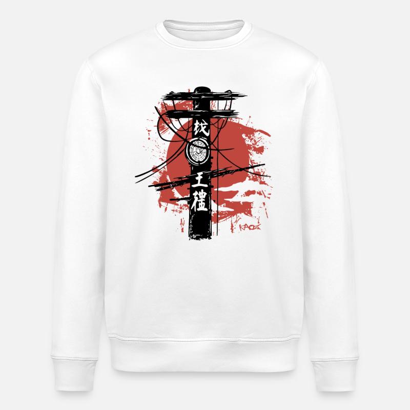 Poteau électrique japonais - Sweat bio ROLLER Stanley/Stella Unisexe - blanc