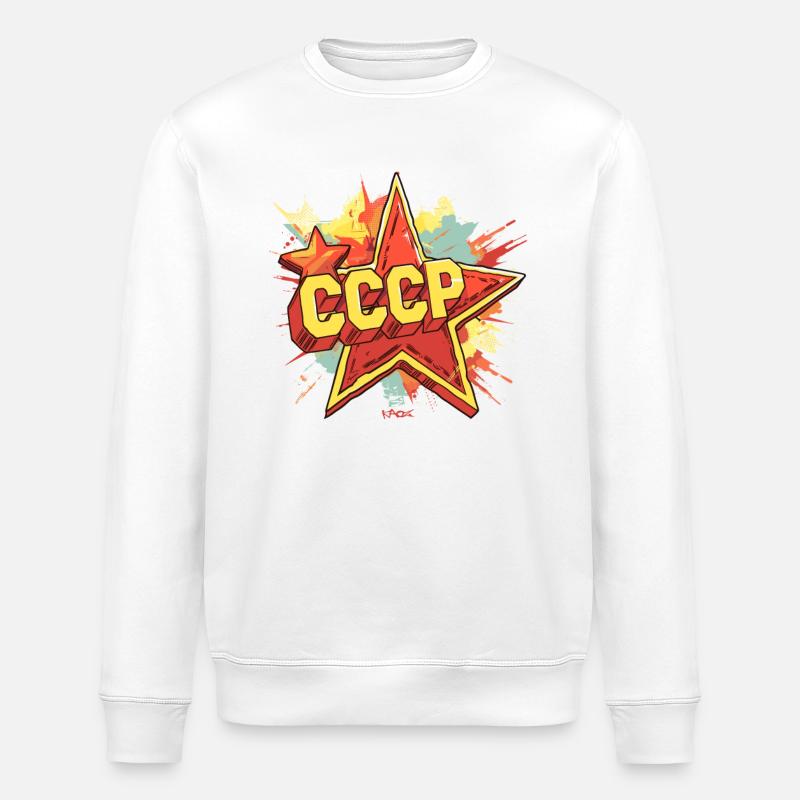 CCCP: Soviet communist parody - Stanley/Stella ROLLER Unisex Organic Sweatshirt - white
