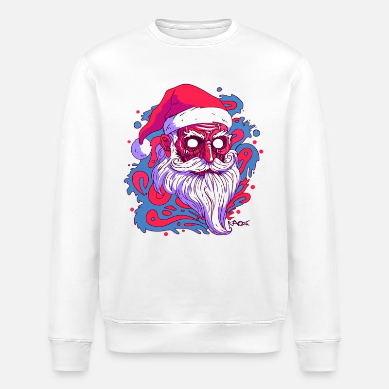 Le Père Noël effrayant - Sweat bio ROLLER Stanley/Stella Unisexe - blanc