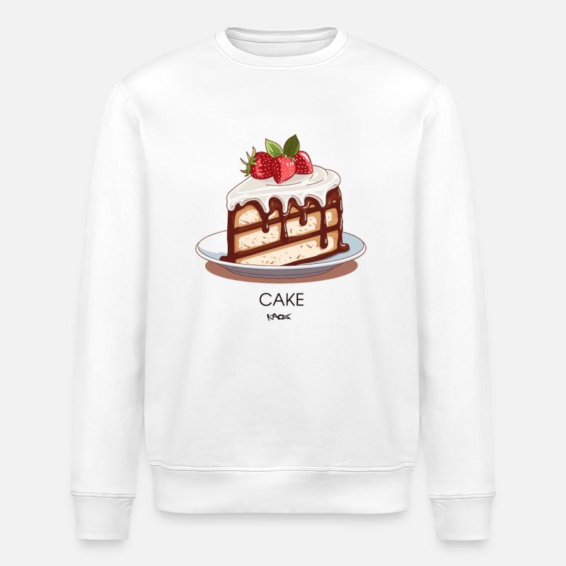 Ein Stück Kuchen, Erdbeerkuchen - Stanley/Stella Unisex Bio-Sweatshirt ROLLER - Weiß
