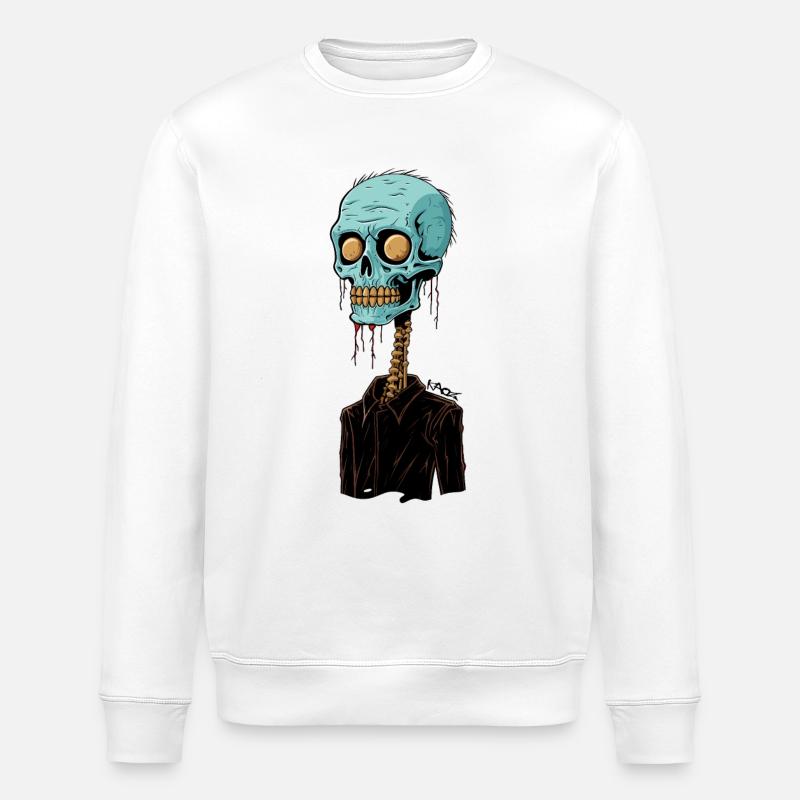 Totenkopf, Skelett, Zombie Interview - Stanley/Stella Unisex Bio-Sweatshirt ROLLER - Weiß