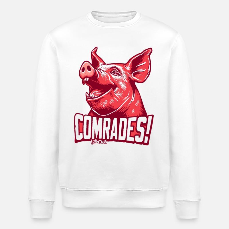 Parodie du camarade communiste Pig - Sweat bio ROLLER Stanley/Stella Unisexe - blanc