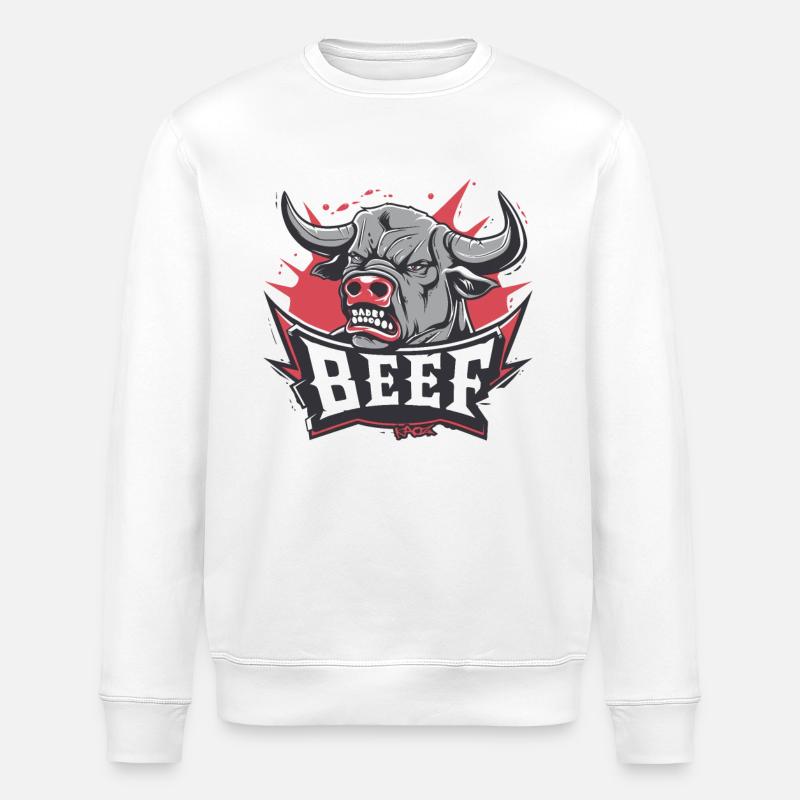 Wütende Kuh oder Stier: Streit - Stanley/Stella Unisex Bio-Sweatshirt ROLLER - Weiß