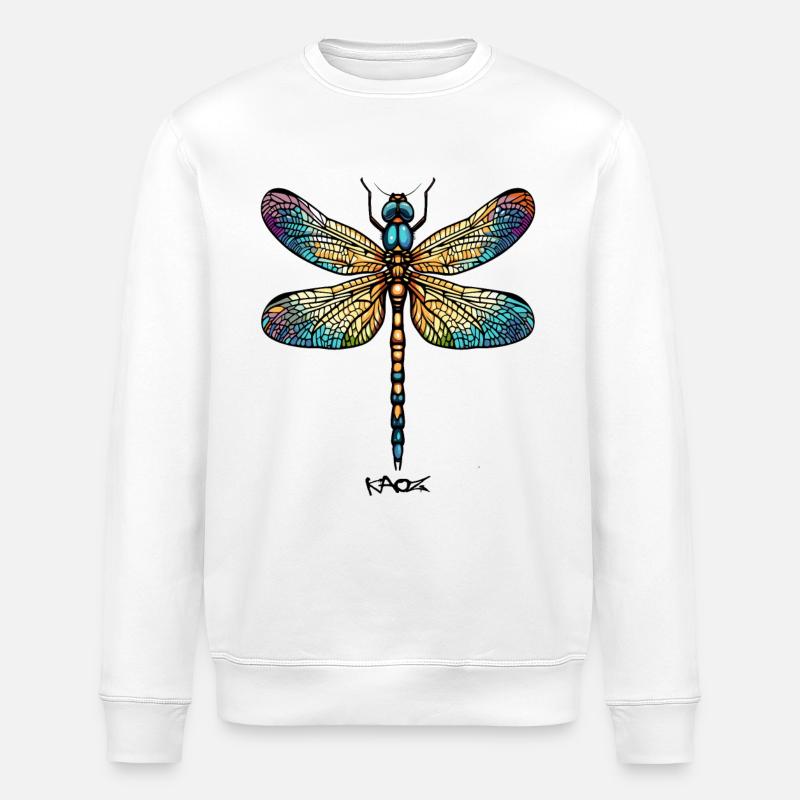 Eine farbenfrohe Libelle - Stanley/Stella Unisex Bio-Sweatshirt ROLLER - Weiß