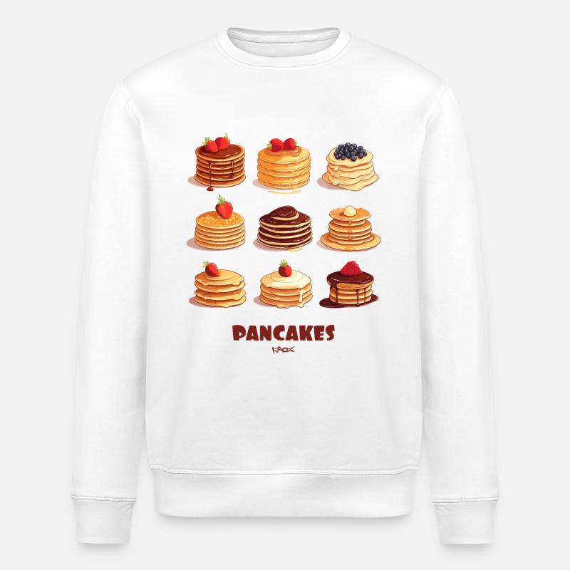 Chocolate Fruit Pancakes - Stanley/Stella ROLLER Unisex Organic Sweatshirt - white