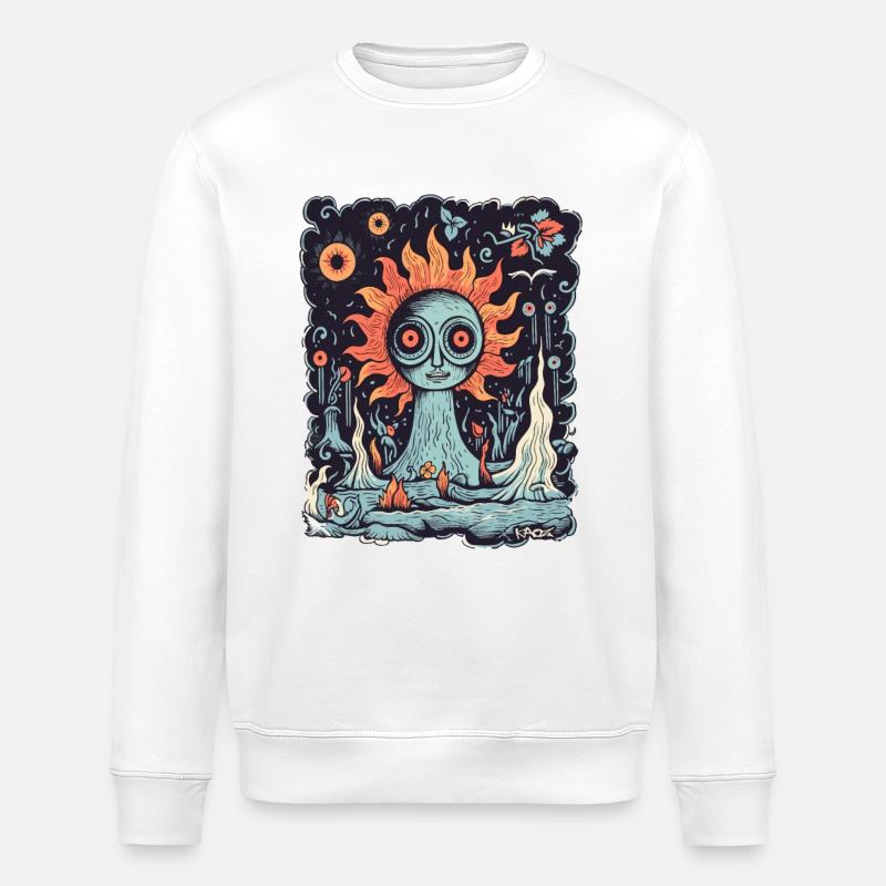 Tournesol de l’enfer - Sweat bio ROLLER Stanley/Stella Unisexe - blanc