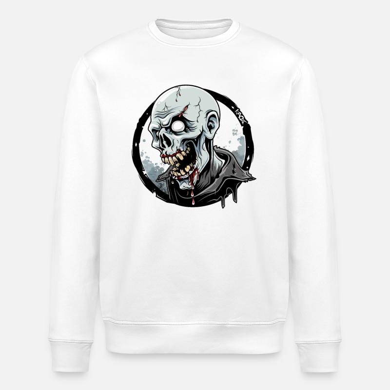 Dégoulinant de zombie Nosferatu vampire - Sweat bio ROLLER Stanley/Stella Unisexe - blanc