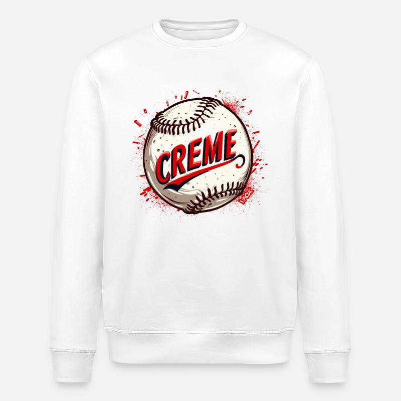 Crème de baseball - Sweat bio ROLLER Stanley/Stella Unisexe - blanc