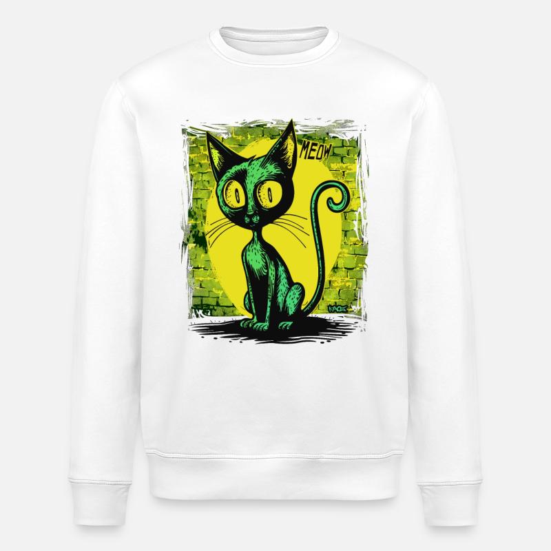 Chat drôle super cool, miaou - Sweat bio ROLLER Stanley/Stella Unisexe - blanc