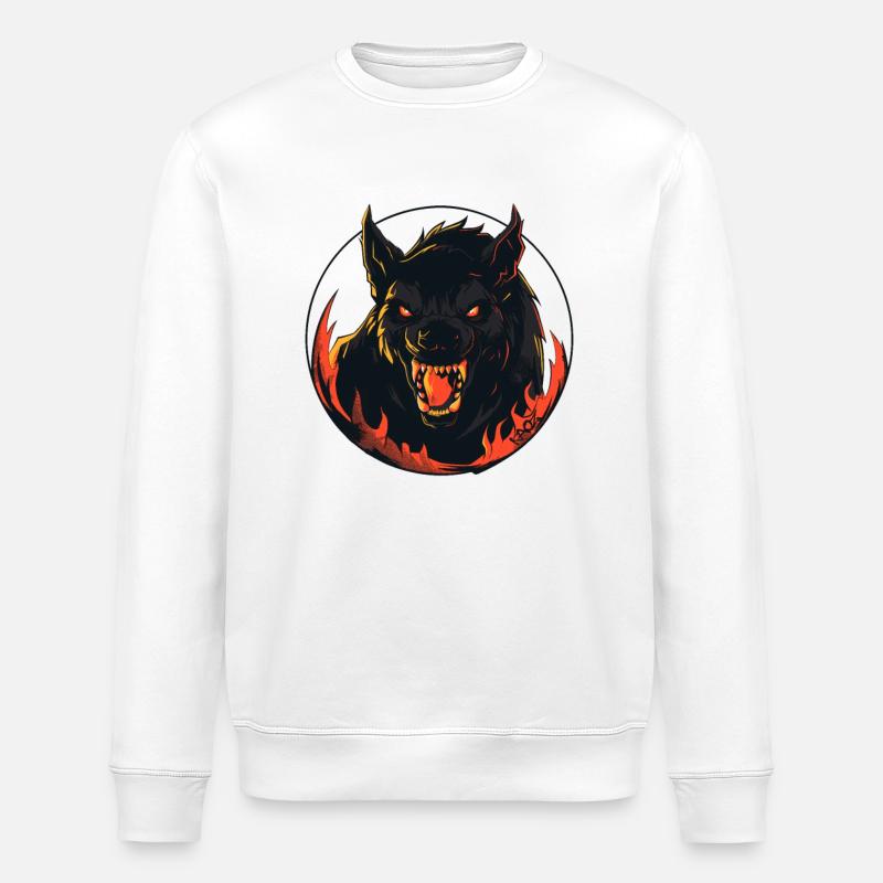 Terrifiant loup-garou maléfique de l’enfer - Sweat bio ROLLER Stanley/Stella Unisexe - blanc