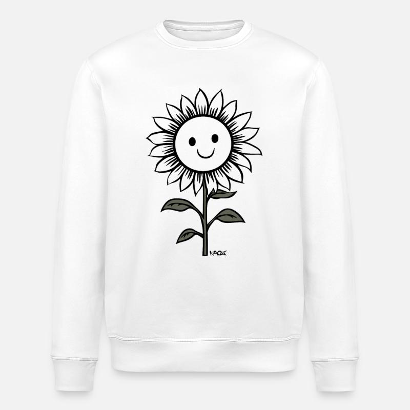 Fröhlicher Sonnenblume - Stanley/Stella Unisex Bio-Sweatshirt ROLLER - Weiß
