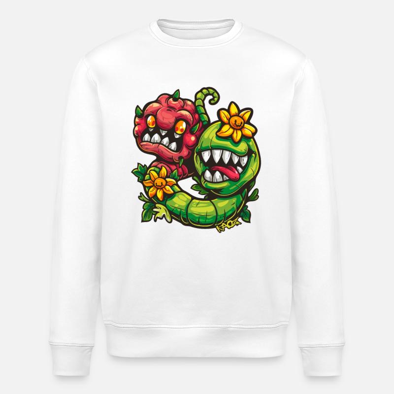 Fleurs de monstre drôle - Sweat bio ROLLER Stanley/Stella Unisexe - blanc