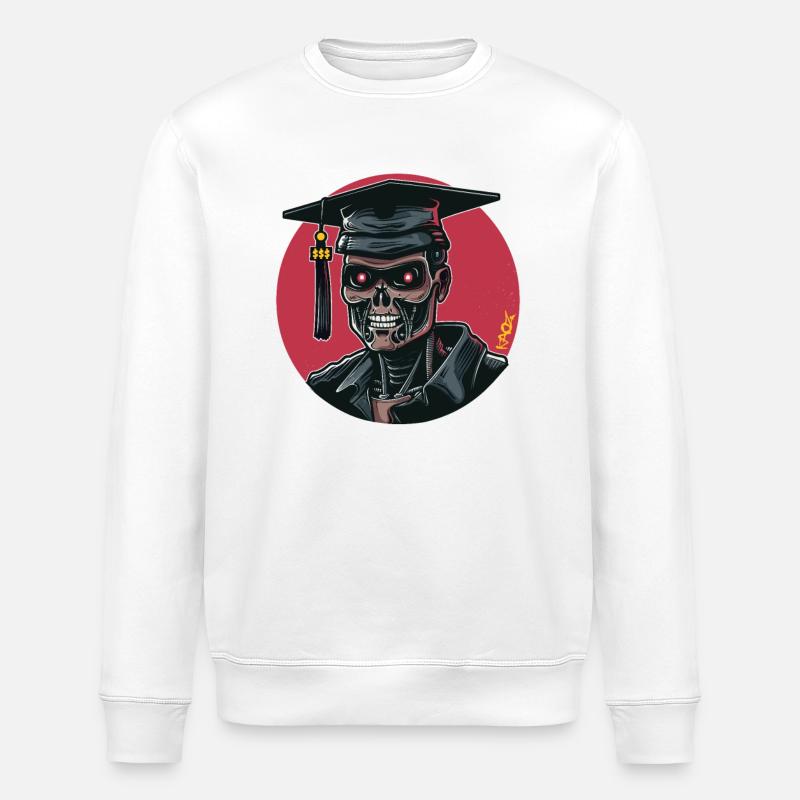 Cyborg-Skelett-Absolvent - Stanley/Stella Unisex Bio-Sweatshirt ROLLER - Weiß