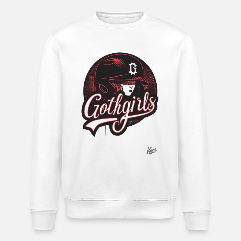 Baseball-Helm für Gothic-Mädchen - Stanley/Stella Unisex Bio-Sweatshirt ROLLER - Weiß