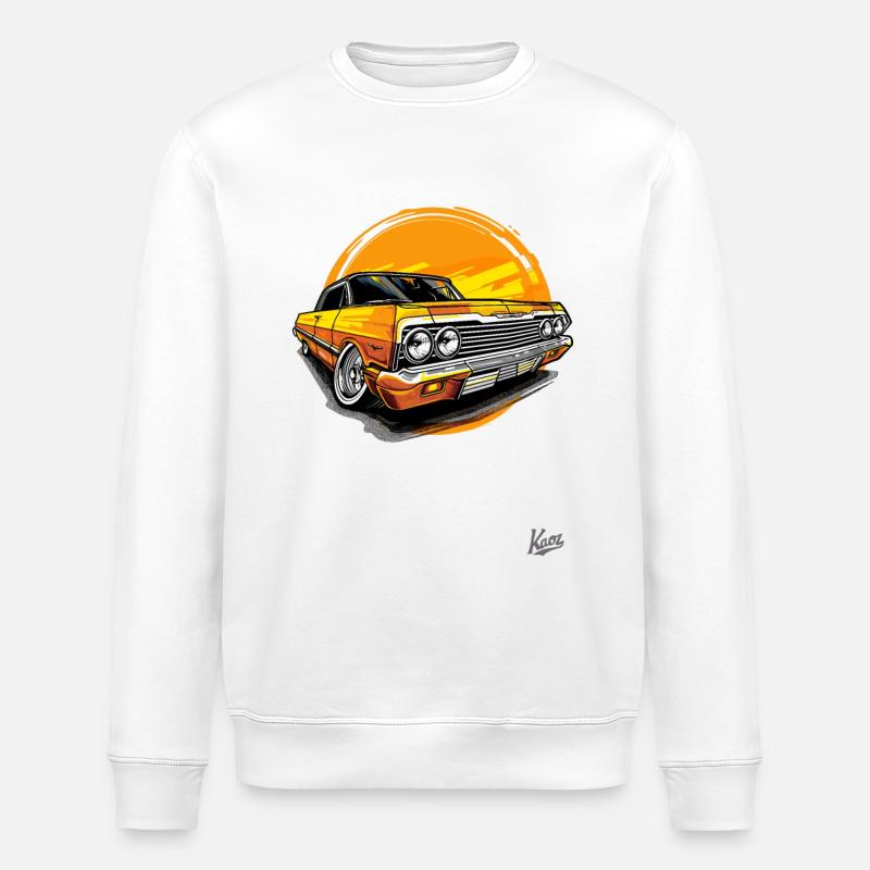 Classic Golden Oldtimer: Lowrider Style - Stanley/Stella ROLLER Unisex Organic Sweatshirt - white