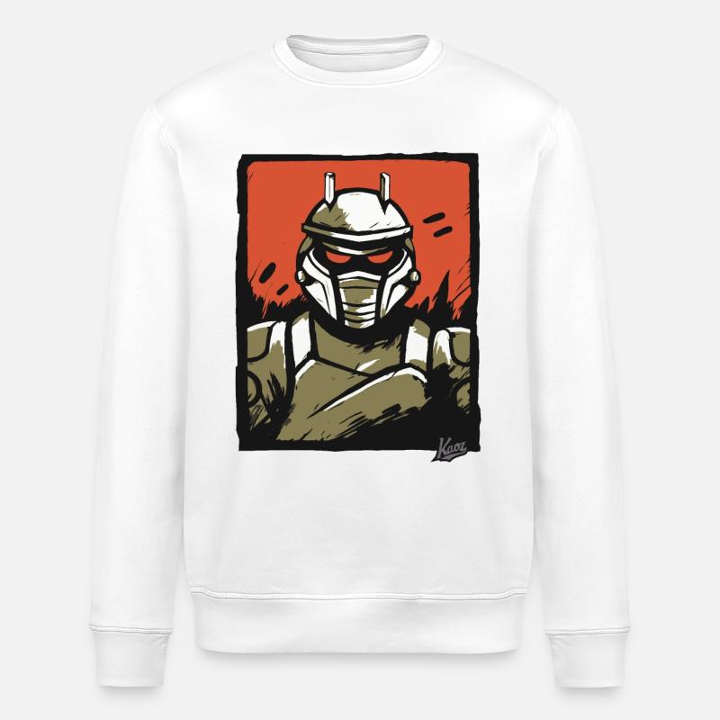 Mecha Mechanical Sci-Fi Robot - Stanley/Stella ROLLER Unisex Organic Sweatshirt - white