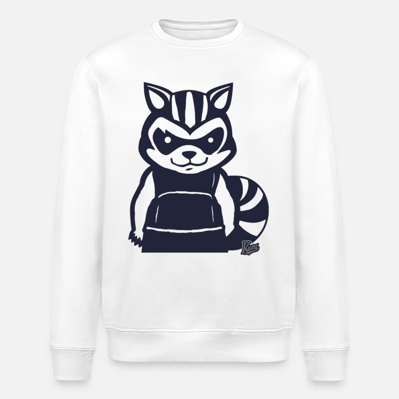 Rowdy Randy Waschbär - Stanley/Stella Unisex Bio-Sweatshirt ROLLER - Weiß