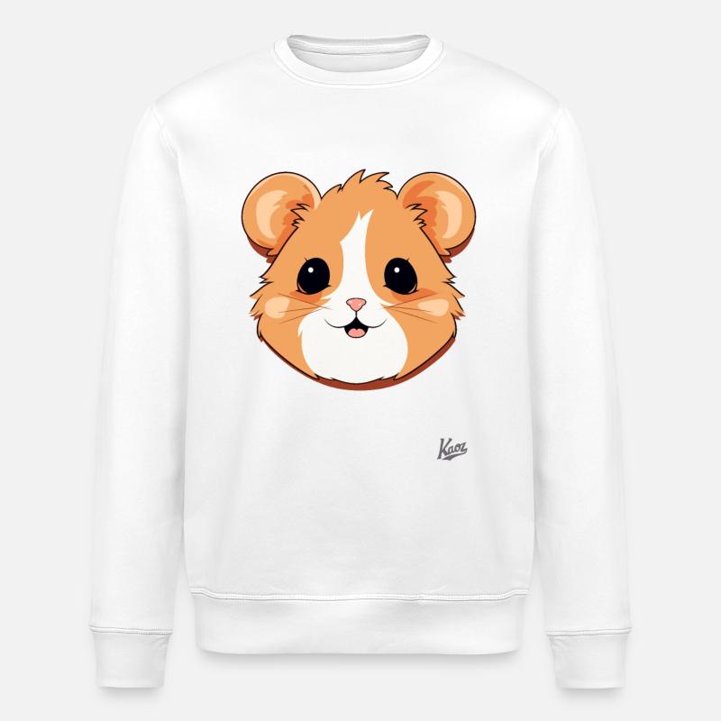 Cute hamster - Stanley/Stella ROLLER Unisex Organic Sweatshirt - white