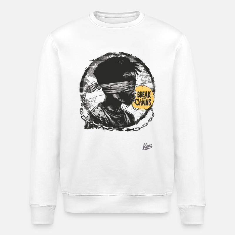 Break the chains! - Stanley/Stella ROLLER Unisex Organic Sweatshirt - white