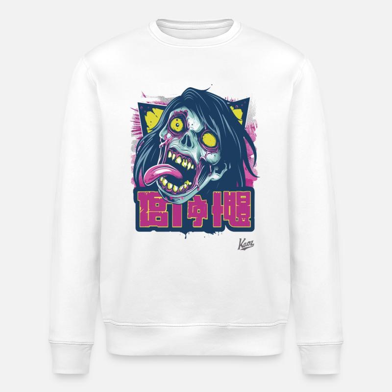 Michael le zombie d’horreur - Sweat bio ROLLER Stanley/Stella Unisexe - blanc