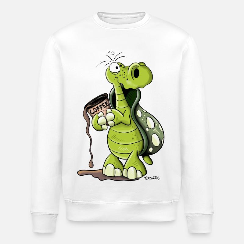 Turtle needs coffee - Stanley/Stella ROLLER Unisex Organic Sweatshirt - white