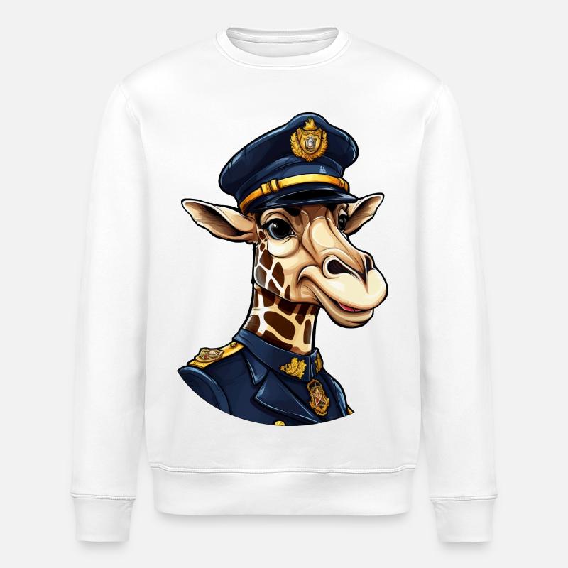 Girafe Policière - Sweat bio ROLLER Stanley/Stella Unisexe - blanc