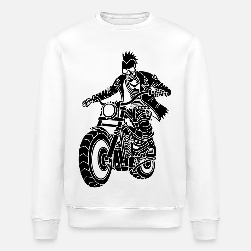 Le motard noir de l'enfer - Sweat bio ROLLER Stanley/Stella Unisexe - blanc