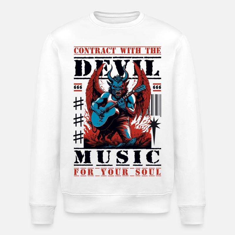 Devil Rock Music - Stanley/Stella ROLLER Unisex Organic Sweatshirt - white