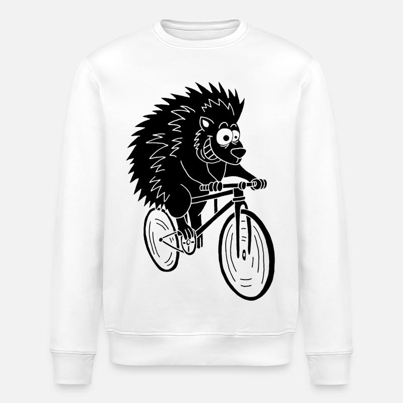 hérisson noir à vélo - Sweat bio ROLLER Stanley/Stella Unisexe - blanc