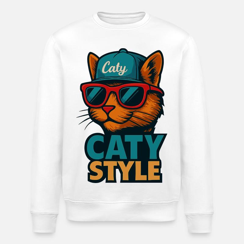 Style Caty Chat Cool - Sweat bio ROLLER Stanley/Stella Unisexe - blanc