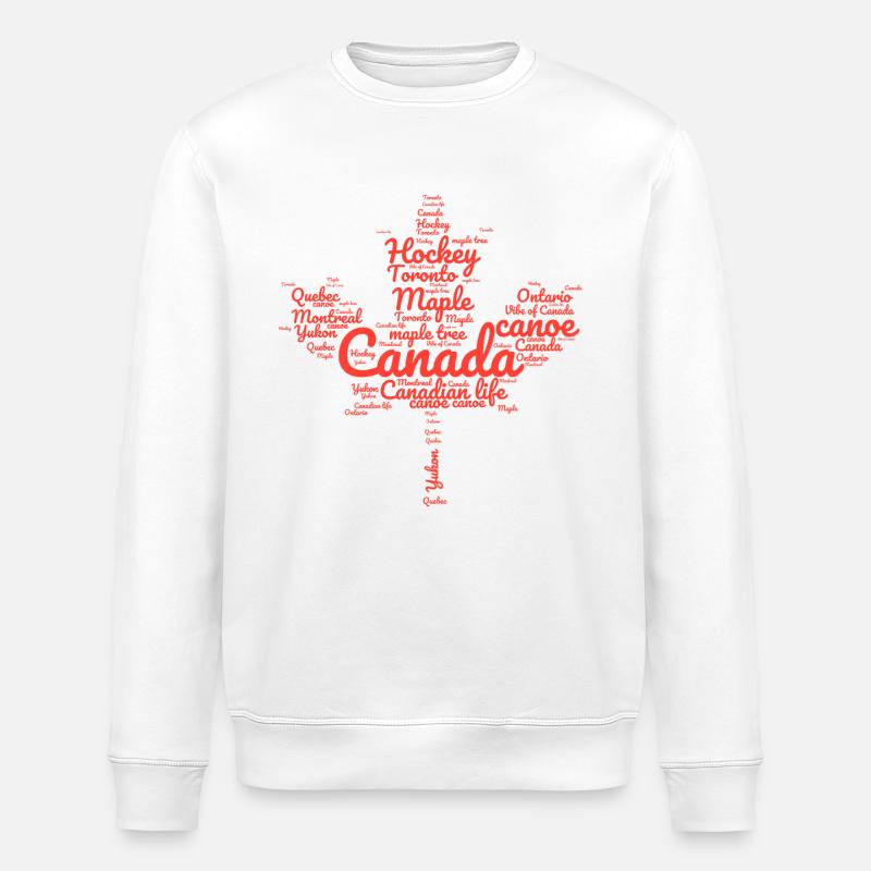 Canada in a word cloud - Stanley/Stella ROLLER Unisex Organic Sweatshirt - white