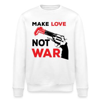 Liebe Love Pistole Kondom Sex Statement Geschenk - Stanley/Stella Unisex Bio-Sweatshirt ROLLER - Weiß - Vorne - Nik (191cm)