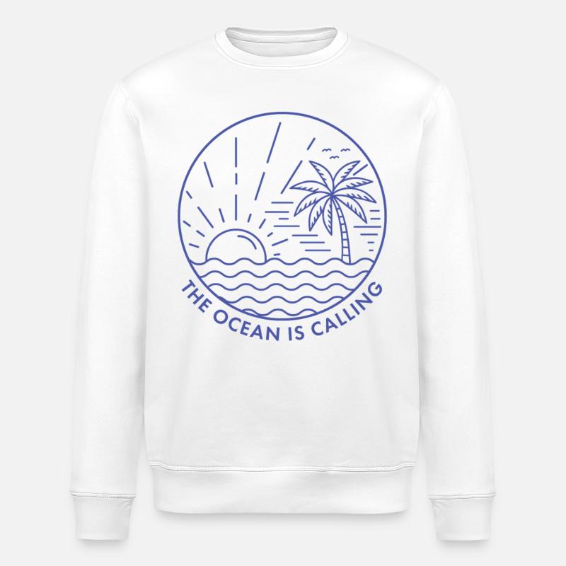 L’océan vous appelle - Sweat bio ROLLER Stanley/Stella Unisexe - blanc