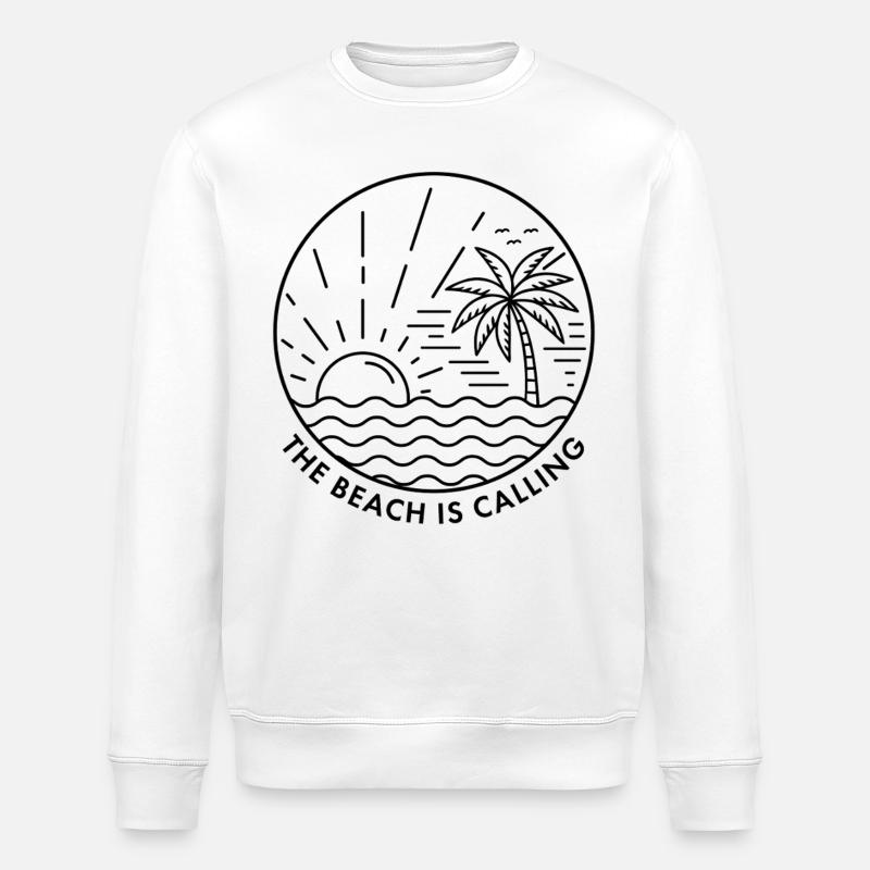 The Beach is Calling - Stanley/Stella ROLLER Unisex Organic Sweatshirt - white