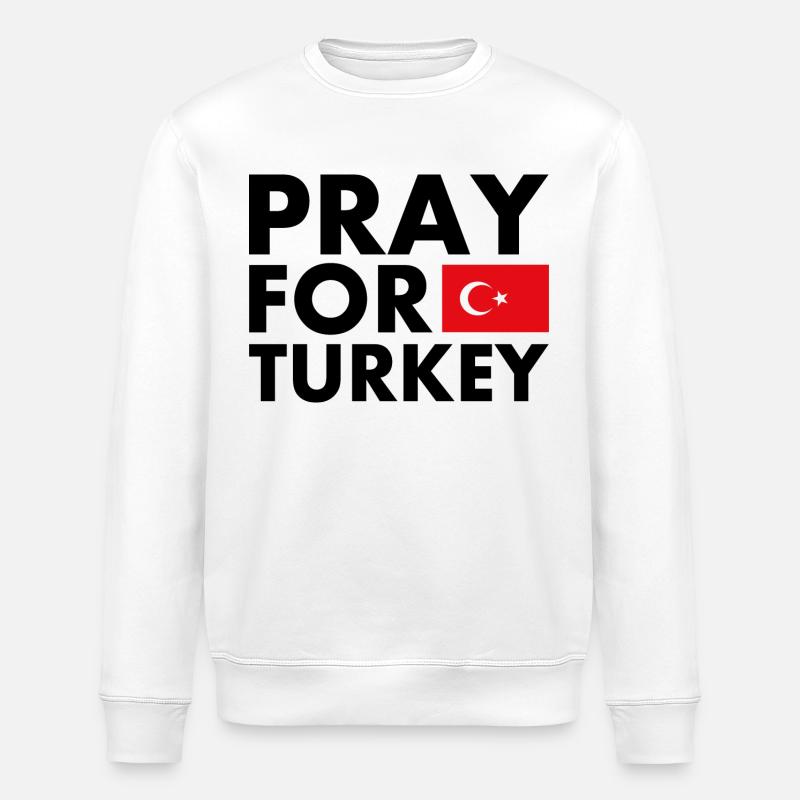 Pray for turkey - Stanley/Stella Unisex Bio-Sweatshirt ROLLER - Weiß