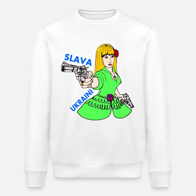 Slava ukraini - Stanley/Stella Unisex Bio-Sweatshirt ROLLER - Weiß