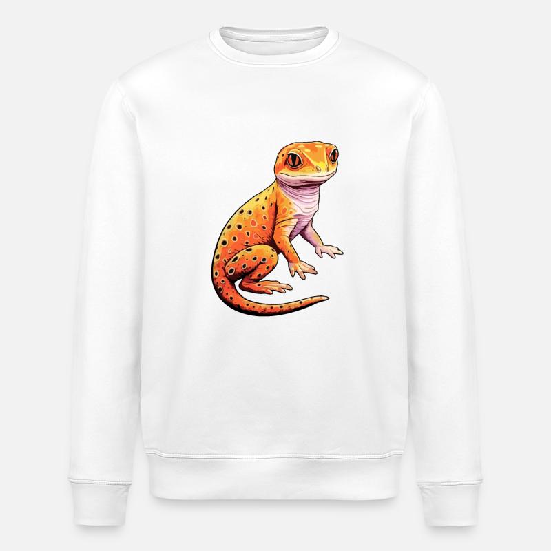 Gecko léopard - Mélodies chromatiques - Sweat bio ROLLER Stanley/Stella Unisexe - blanc