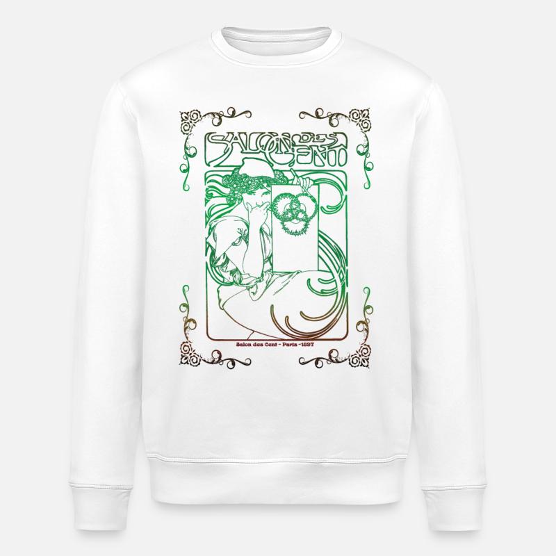 Alfons Mucha - Stanley/Stella ROLLER Unisex Organic Sweatshirt - white