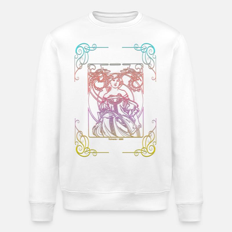 Alfons Mucha - Stanley/Stella ROLLER Unisex Organic Sweatshirt - white
