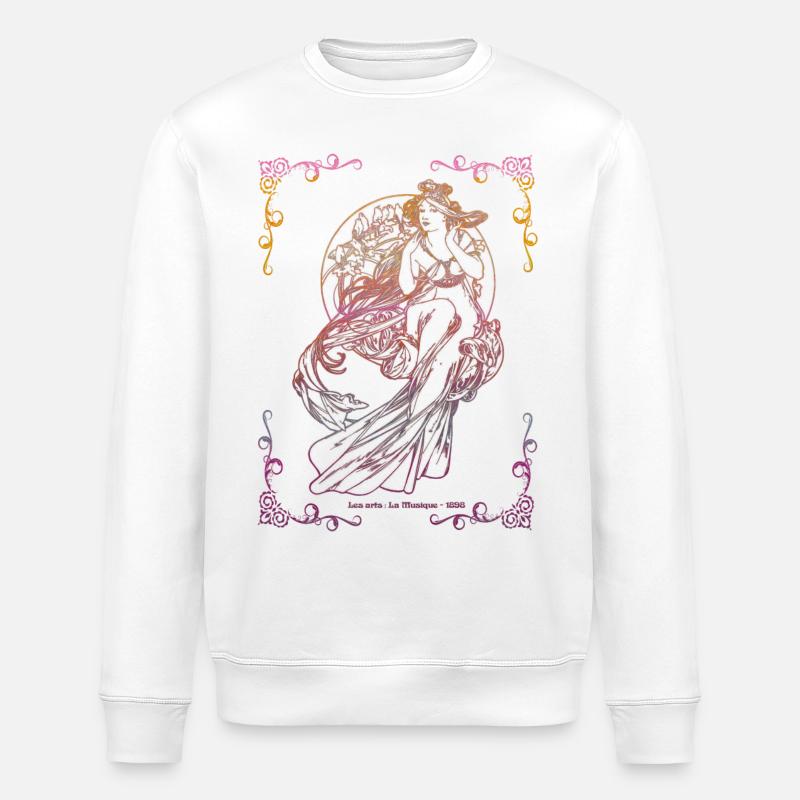 Alfons Mucha - Stanley/Stella Unisex Bio-Sweatshirt ROLLER - Weiß