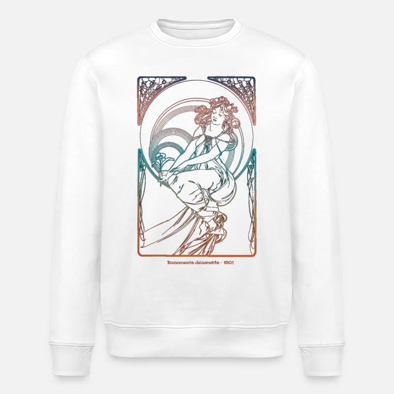 Alfons Mucha - Stanley/Stella Unisex Bio-Sweatshirt ROLLER - Weiß