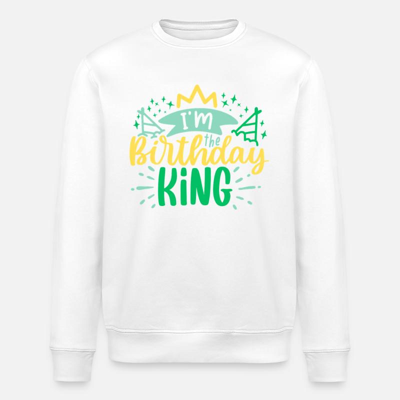 I'm the Birthday KING - Stanley/Stella Unisex Bio-Sweatshirt ROLLER - Weiß