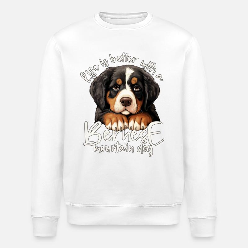 Bernese mountain dog - Stanley/Stella ROLLER Unisex Organic Sweatshirt - white