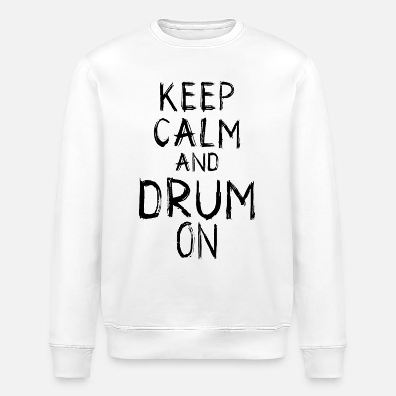 Restez calme et tambourinez - Sweat bio ROLLER Stanley/Stella Unisexe - blanc