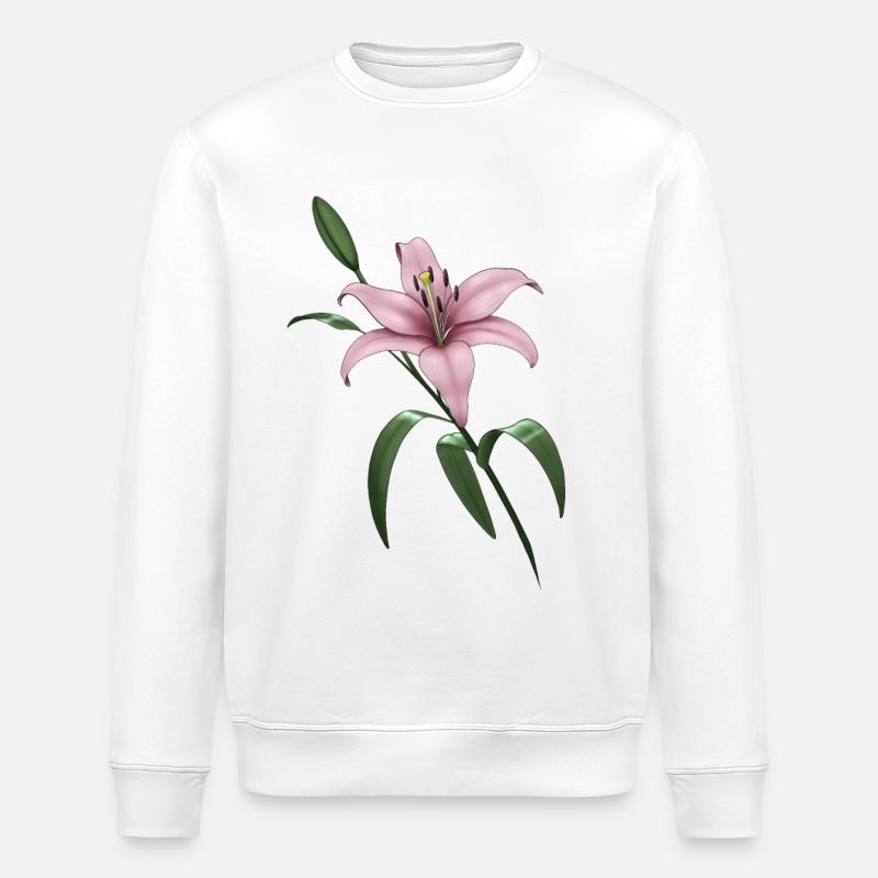 Lys rose - Sweat bio ROLLER Stanley/Stella Unisexe - blanc