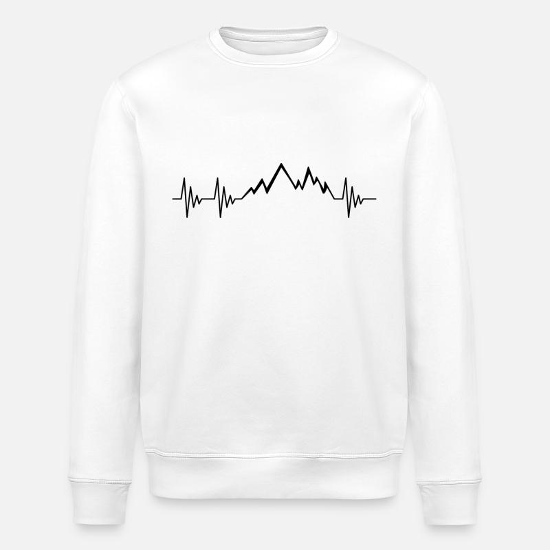 Berg Herzschlag - Stanley/Stella Unisex Bio-Sweatshirt ROLLER - Weiß