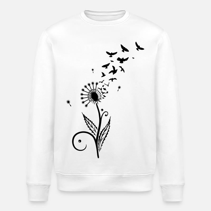 Pusteblume mit Vogelschwarm. - Stanley/Stella Unisex Bio-Sweatshirt ROLLER - Weiß