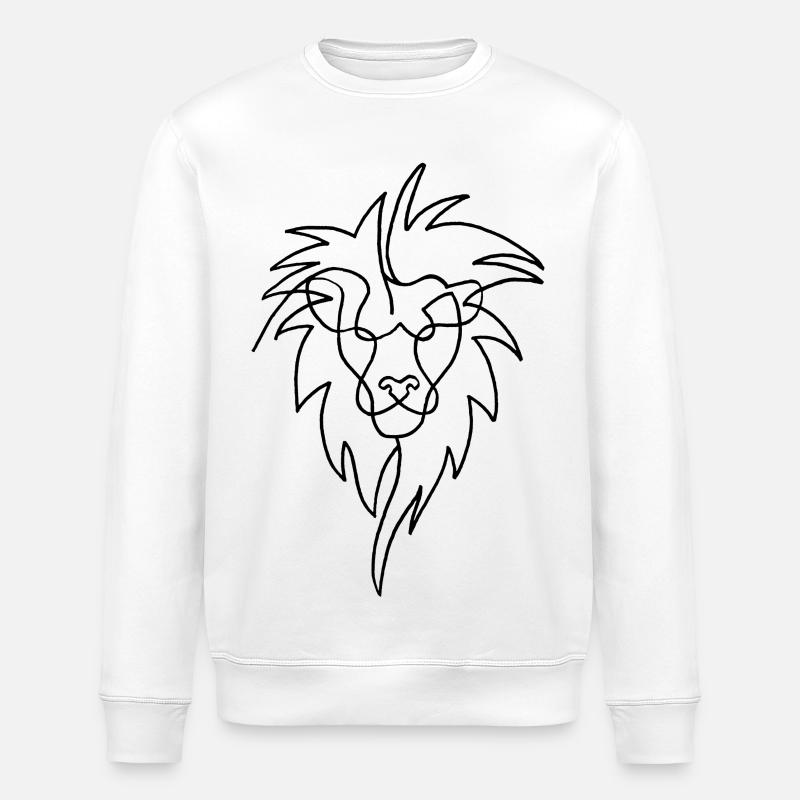 Esquisse du lion noir - Sweat bio ROLLER Stanley/Stella Unisexe - blanc