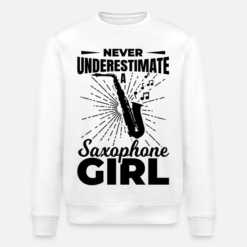 Saxophon Mädchen - Stanley/Stella Unisex Bio-Sweatshirt ROLLER - Weiß