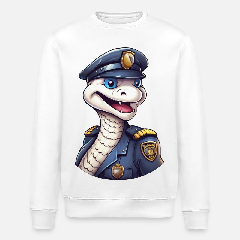 Schlangen Polizistin - Stanley/Stella Unisex Bio-Sweatshirt ROLLER - Weiß